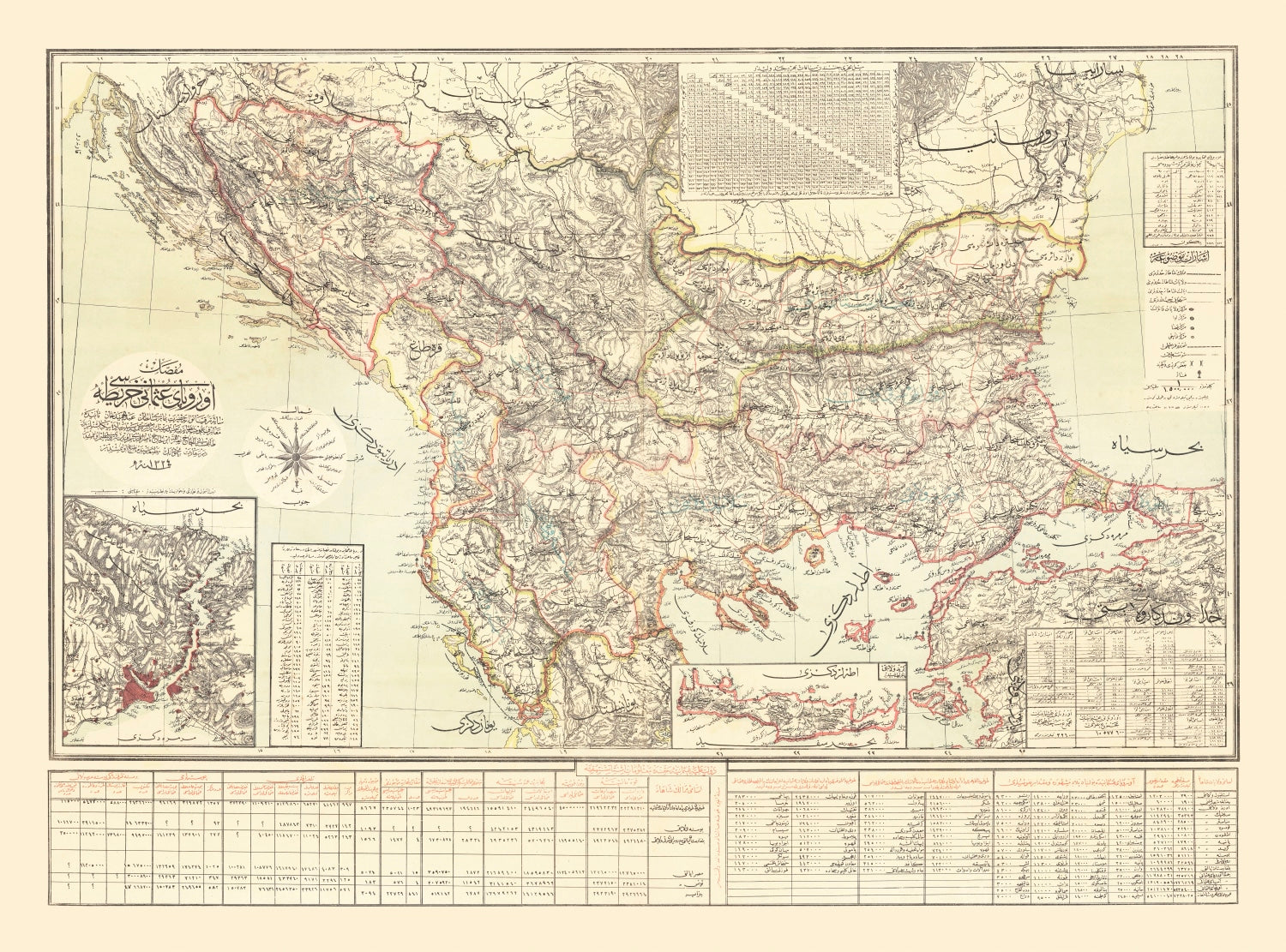 Vintage Balkans Map 1906