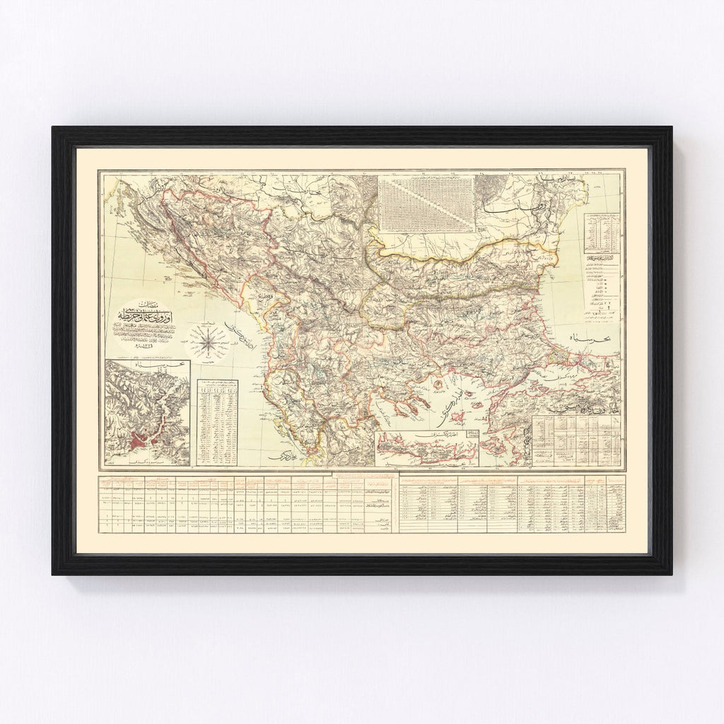 Vintage Balkans Map 1906