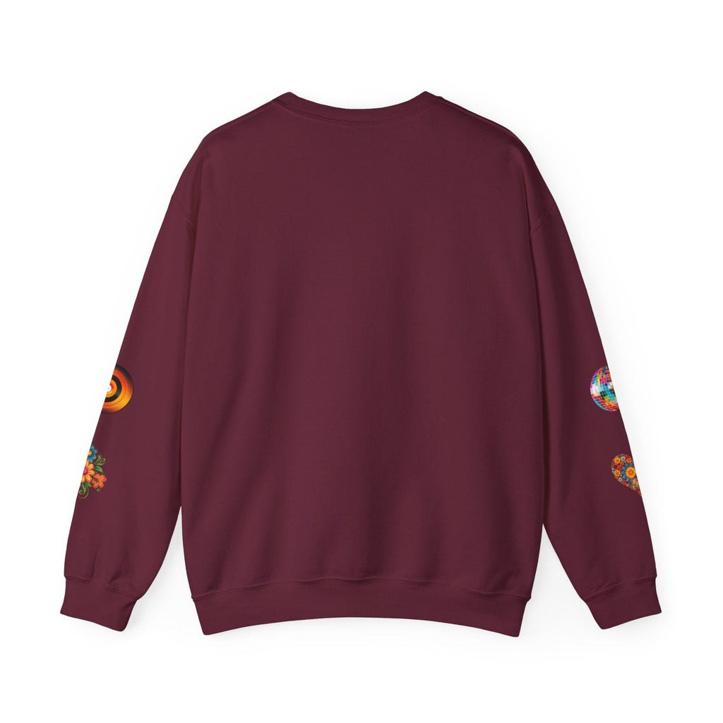 Retro Hippie Soul Crewneck Sweatshirt, Vintage 70s Fashion, Peace Sign Design, Gift for 1970's Lovers, Unisex Apparel, Cozy Sweatshirt