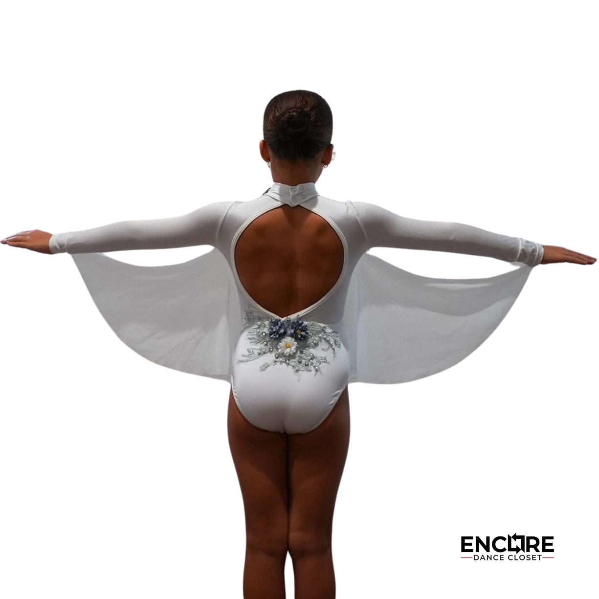 White Leotard with Appliqué