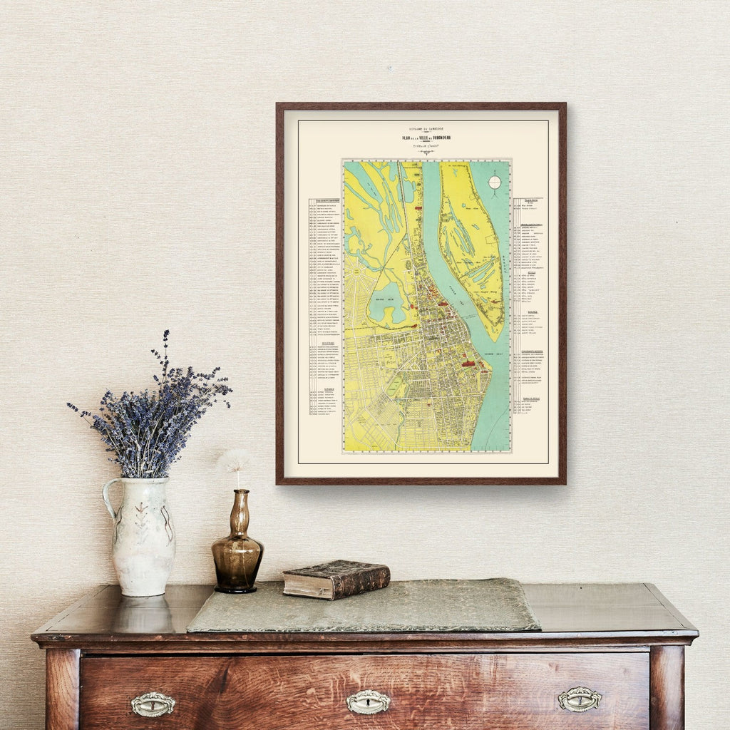 Vintage Map of Phnom Penh, Cambodia 1960