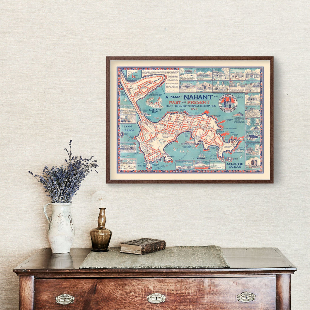 Vintage Nahant Massachusetts Map 1976