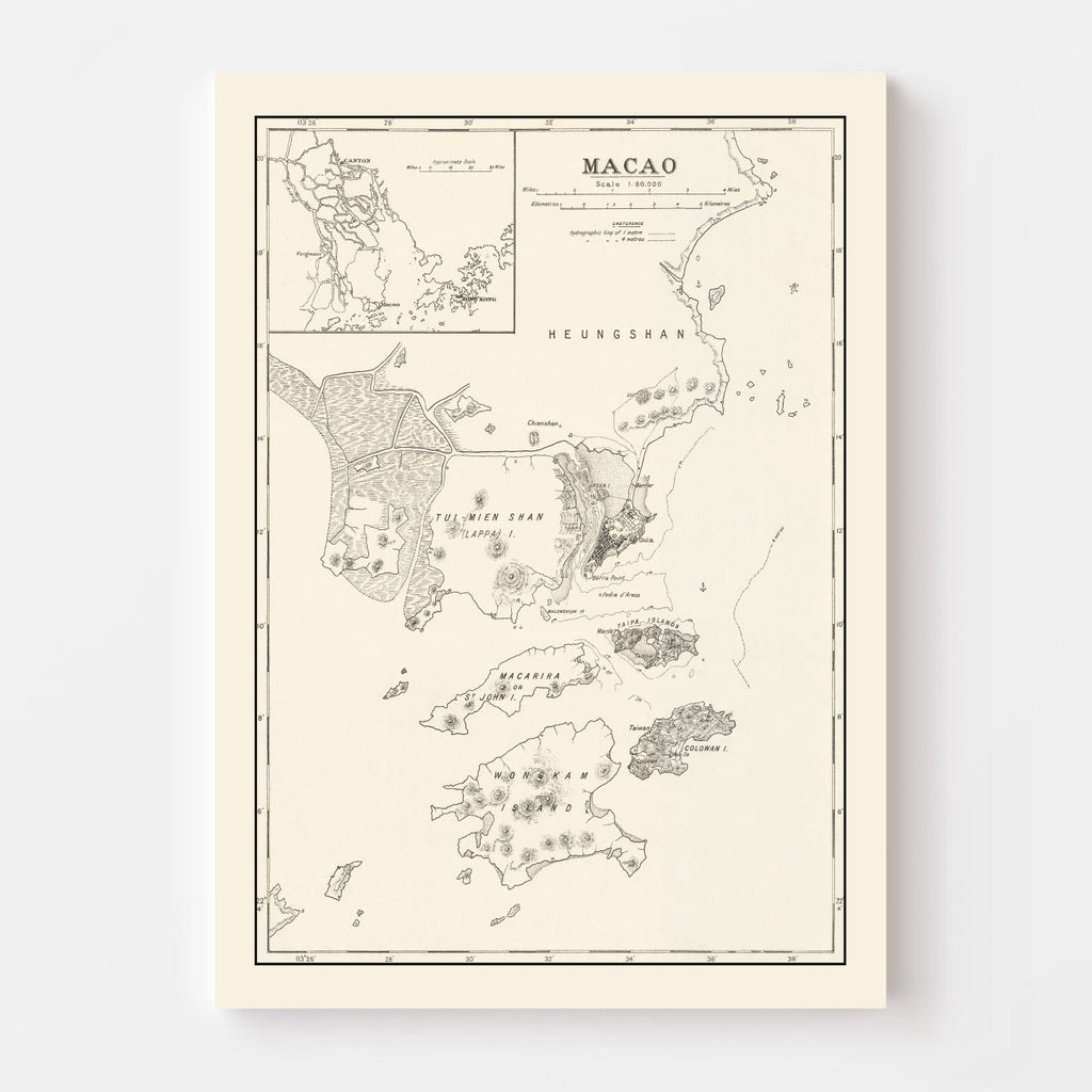 Vintage Macao Map 1918