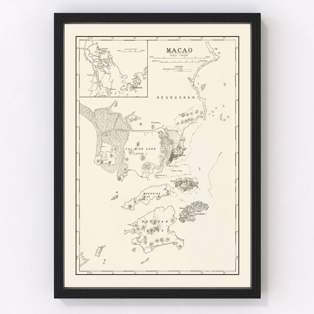 Vintage Macao Map 1918