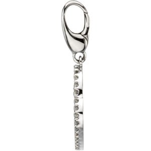 14K White Gold 1/4 Natural Diamond Heart Padlock Charm/Pendant – image 2
