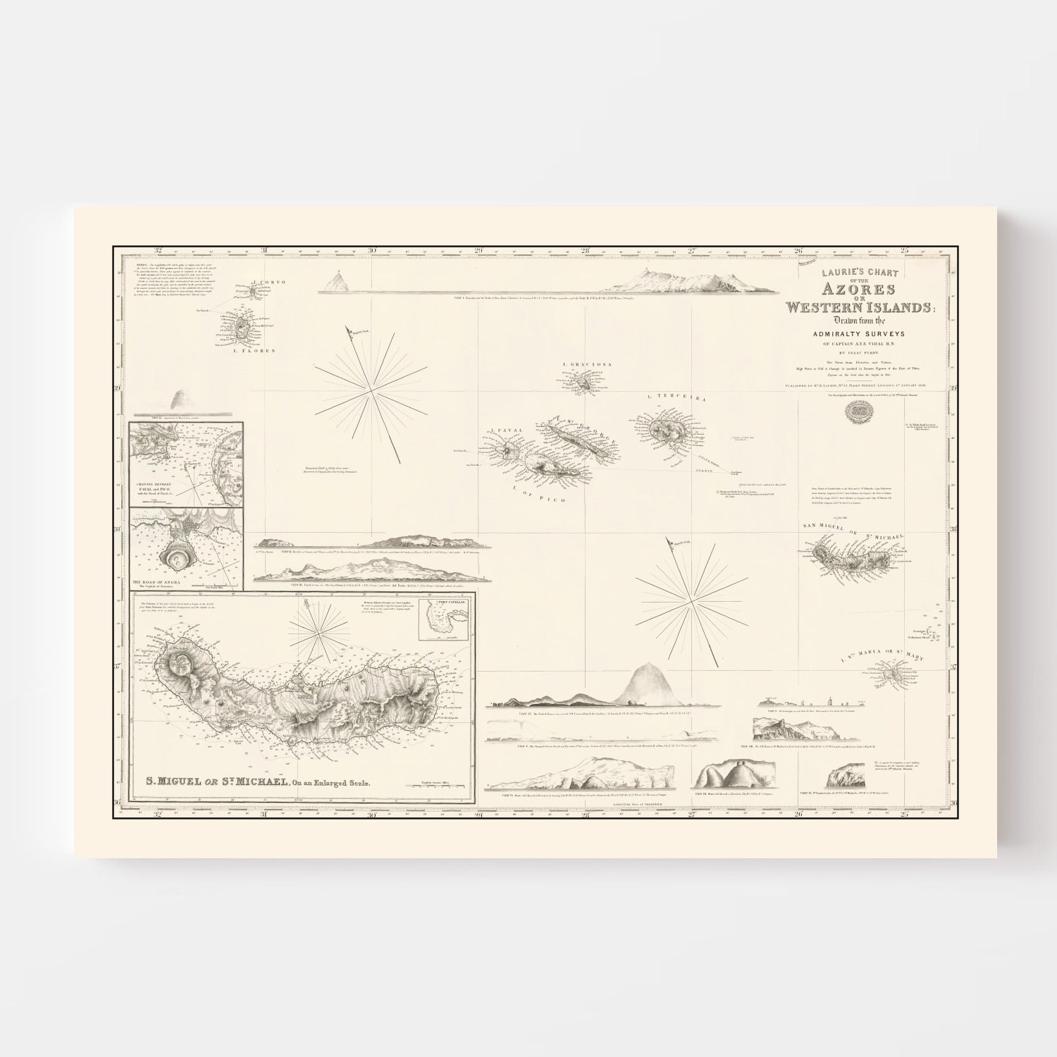 Vintage Azores Map 1859