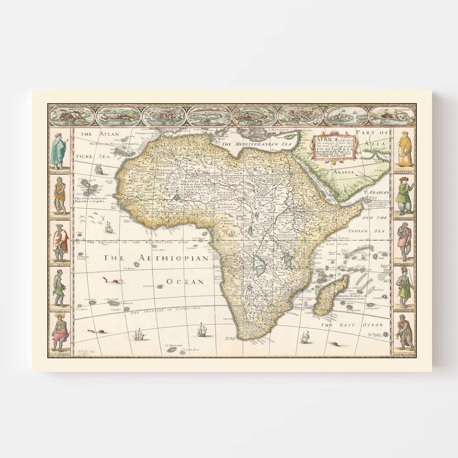 Vintage Africa Map 1626