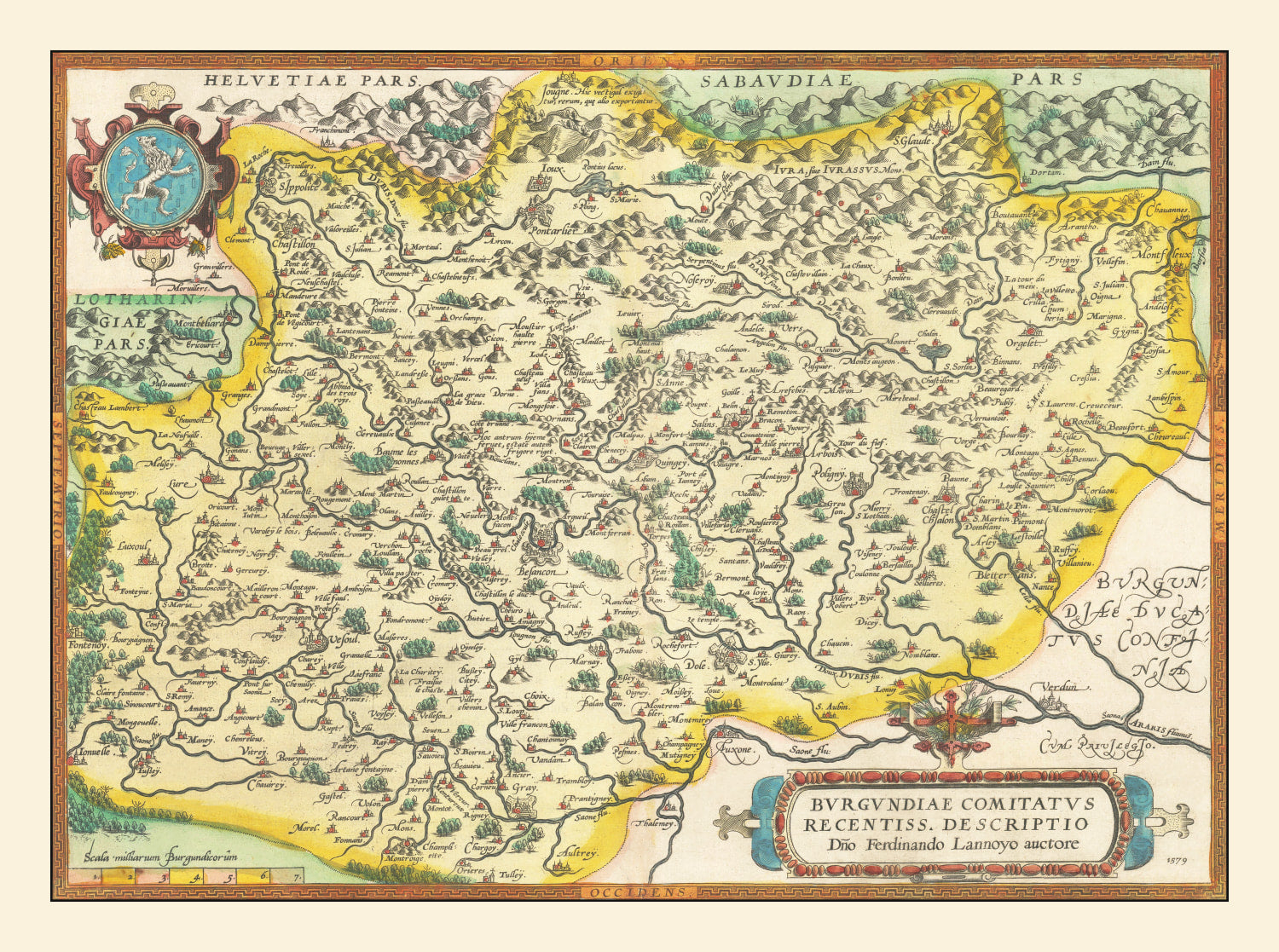 Vintage Burgundy, France Map 1595