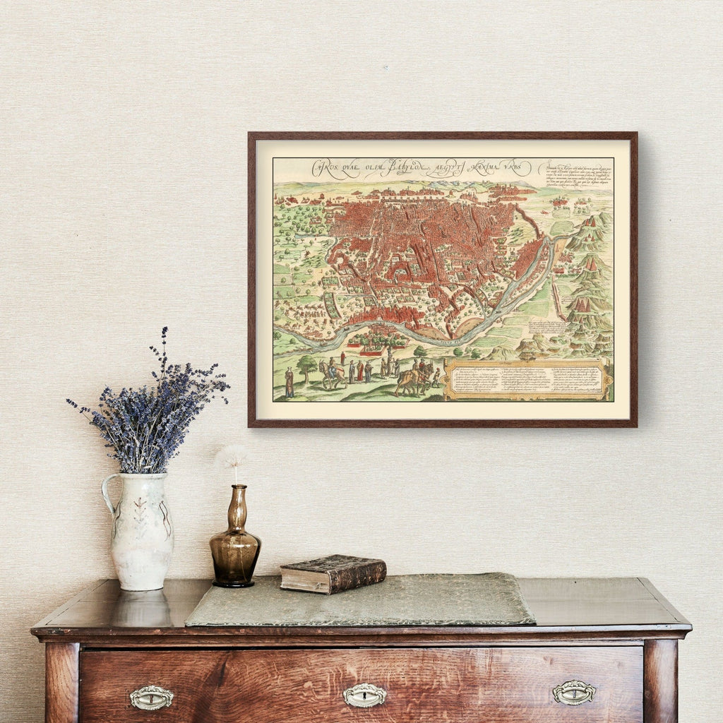 Vintage Map of Cairo, Egypt 1572