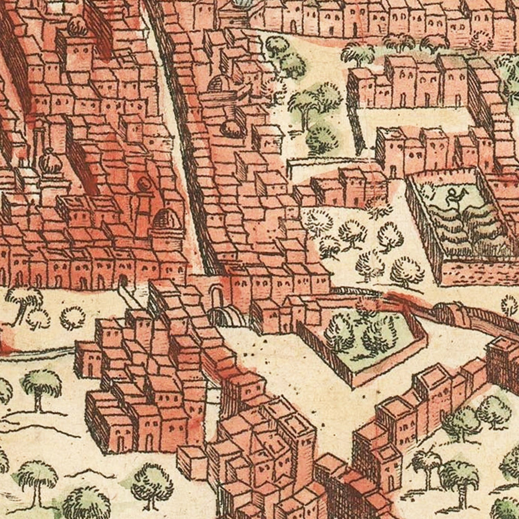 Vintage Map of Cairo, Egypt 1572