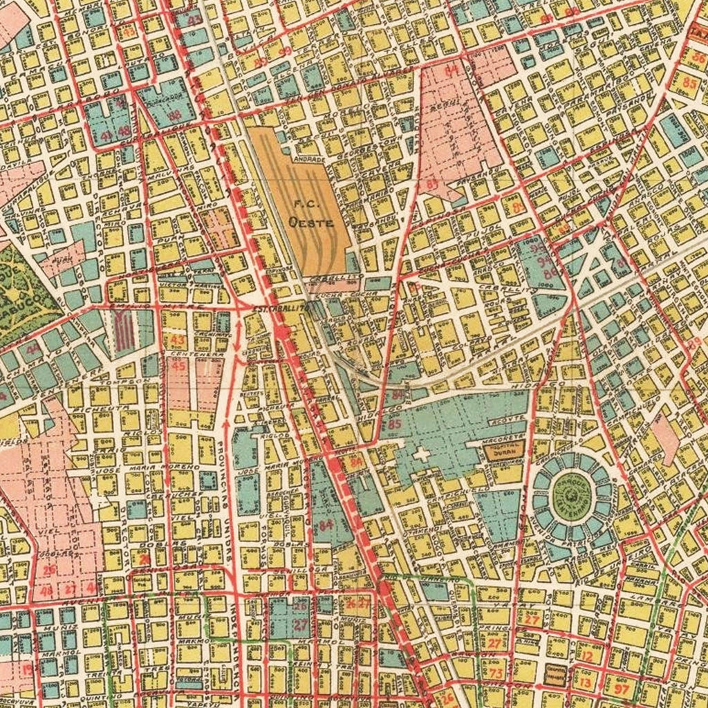 Vintage Map of Buenos Aires, Brazil 1915
