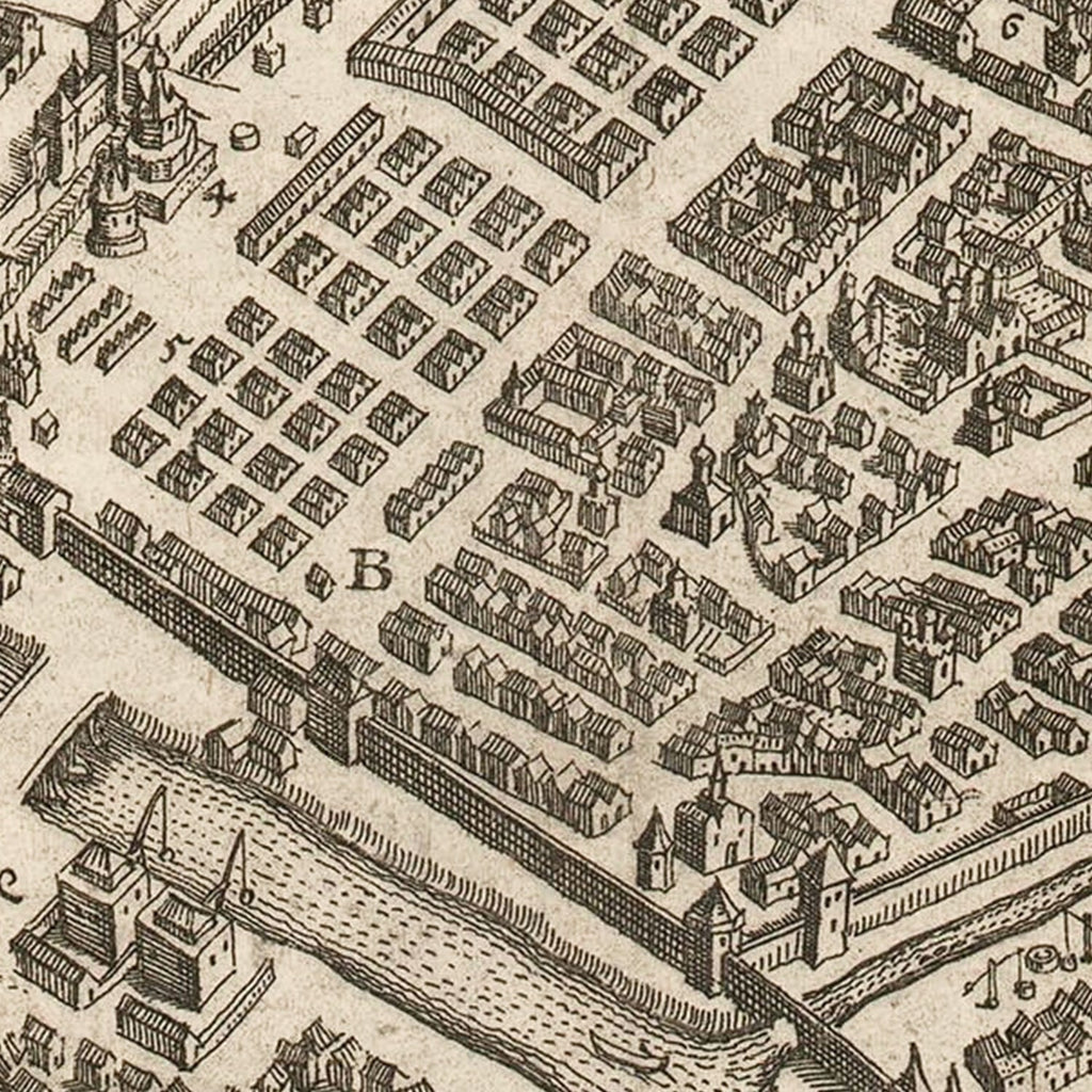 Vintage Map of Moscow, Russia 1646