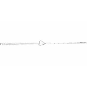 Heart & Paperclip-Style Bracelet