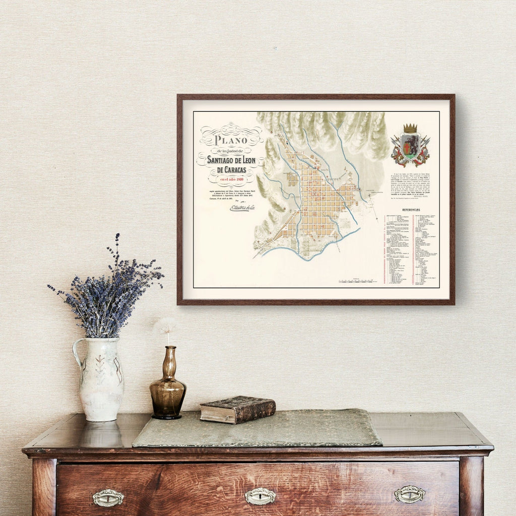 Vintage Map of Caracas, Venezuela 1810