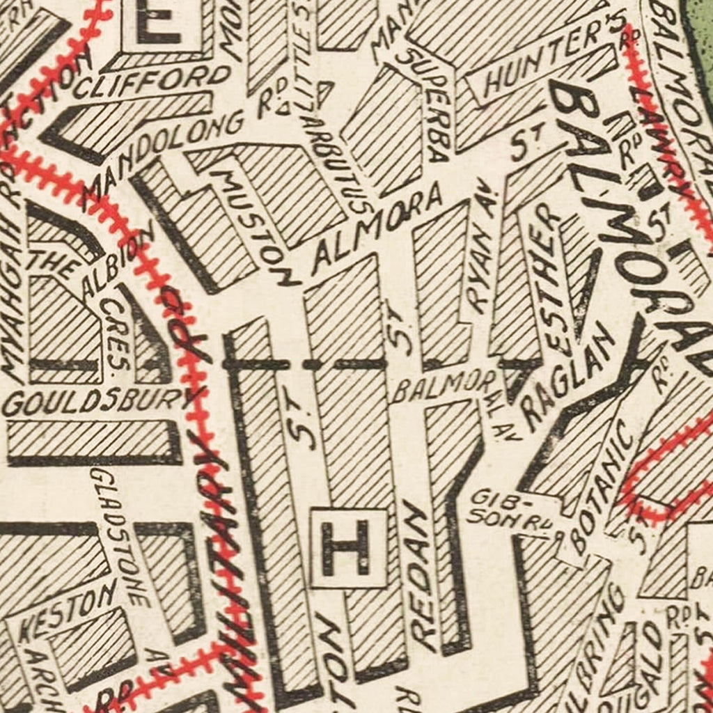 Vintage Map of Sydney, Australia 1925