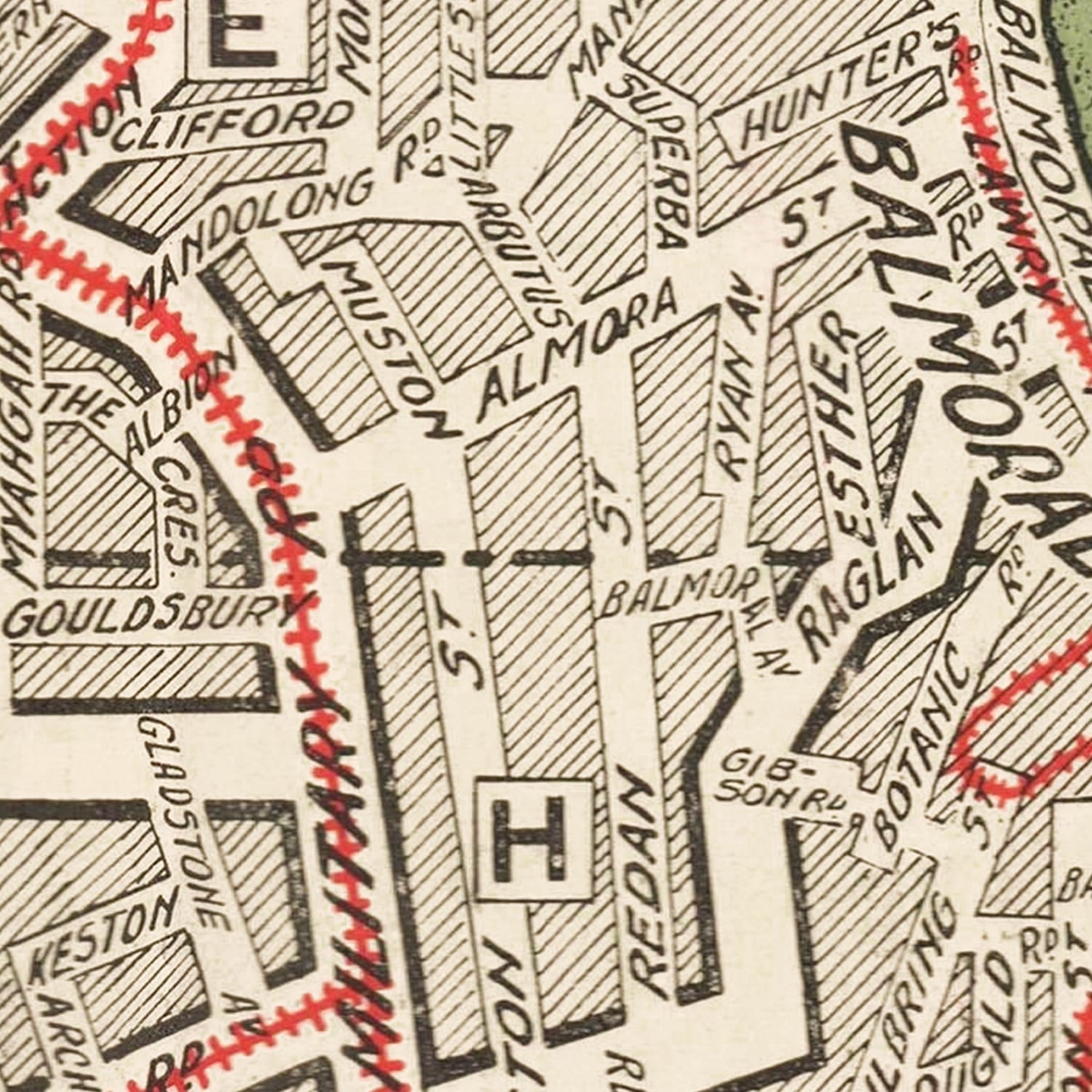 Vintage Map of Sydney, Australia 1925