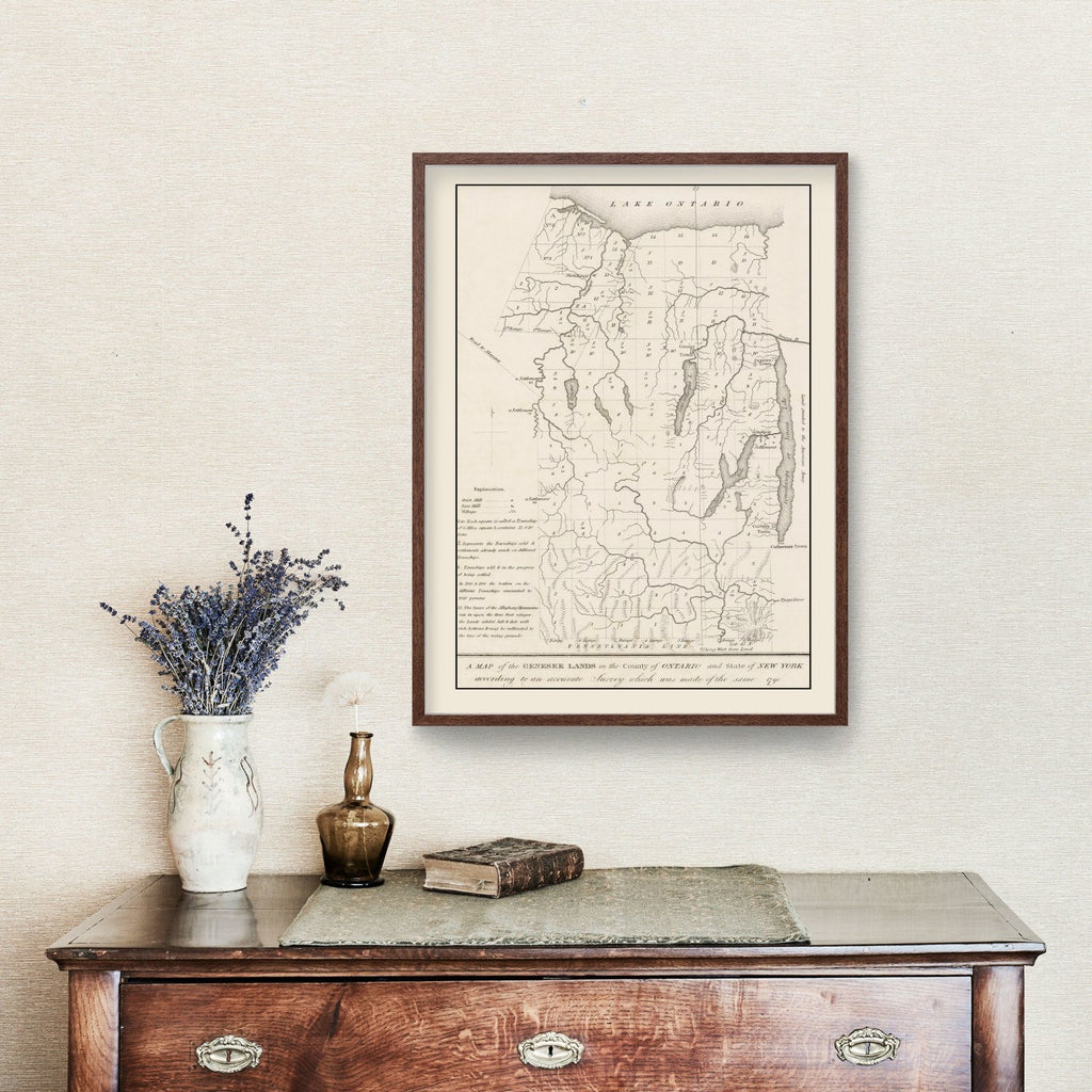 Vintage Finger Lakes Region Map 1849