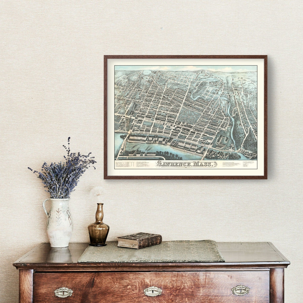 Vintage Map of Lawrence, Massachusetts 1878