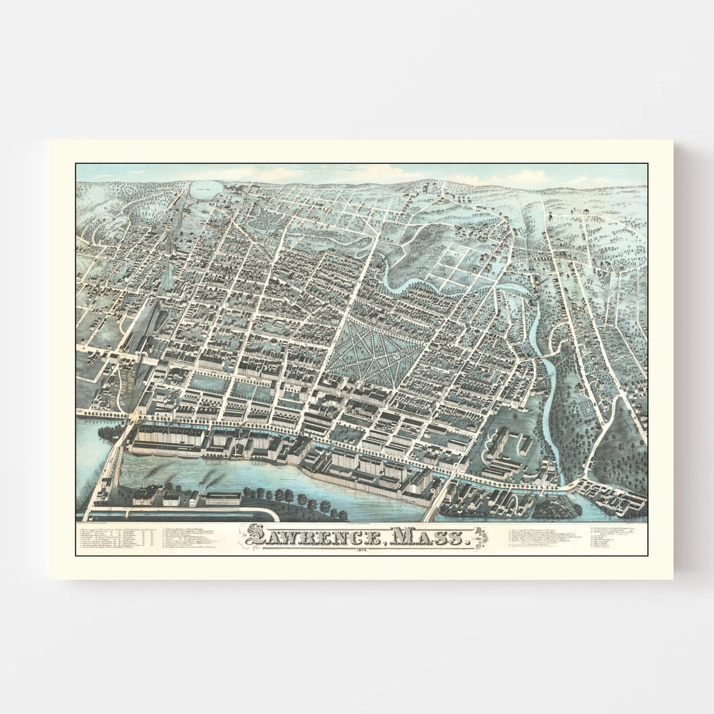 Vintage Map of Lawrence, Massachusetts 1878
