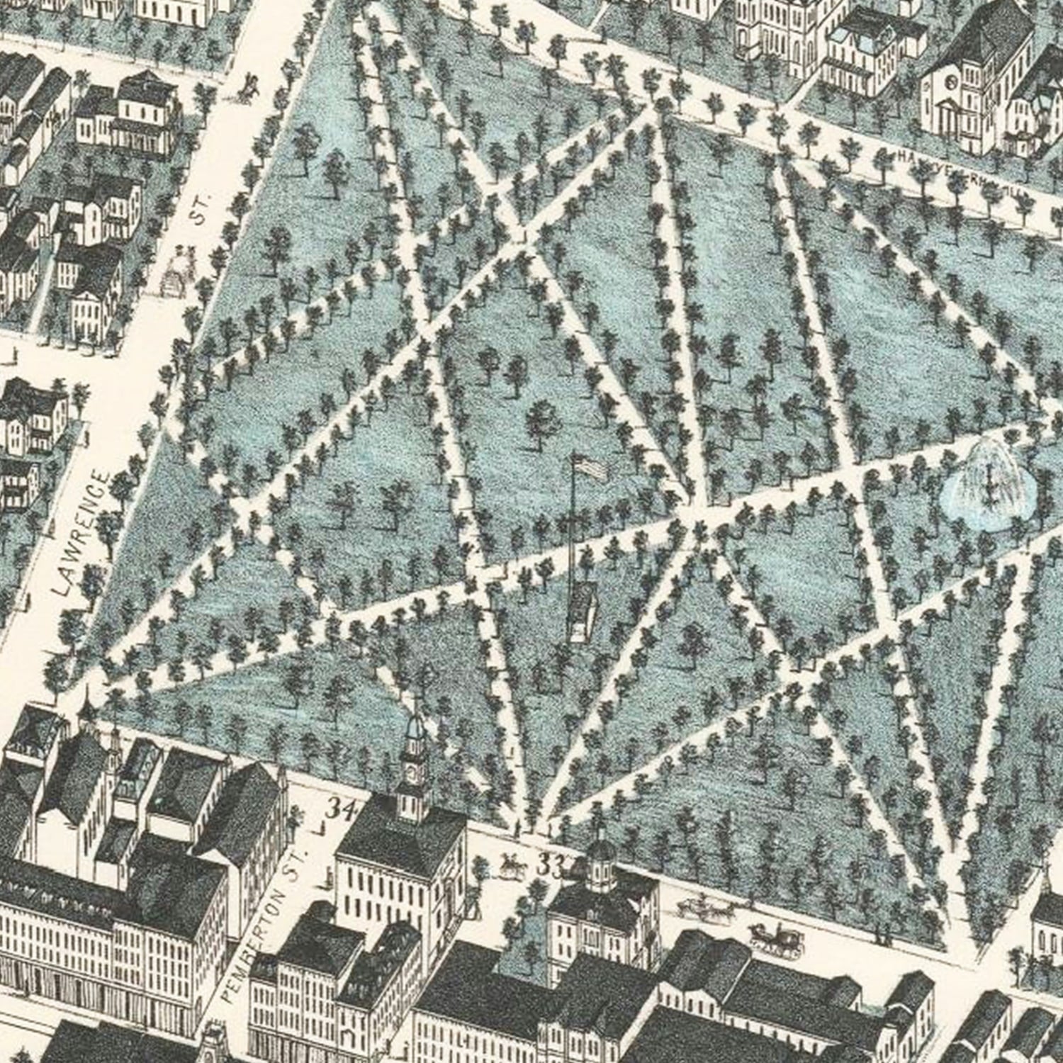 Vintage Map of Lawrence, Massachusetts 1878