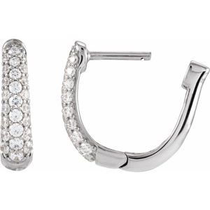 Accented U-Hoop Earrings