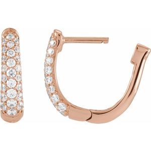 14K Rose Gold 1/5 CTW Lab-Grown Diamond 10.1 mm Hoop Earrings – image 3