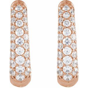 14K Rose Gold 1/5 CTW Natural Diamond 10.1 mm Hoop Earrings – image 2