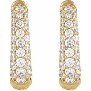 14K Yellow Gold Vermeil 1/2 CTW Lab-Grown Diamond 14.9 mm Hoop Earrings – image 2