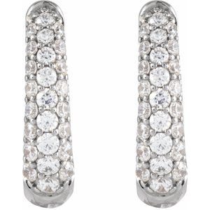 14K White Gold 1/5 CTW Lab-Grown Diamond 10.1 mm Hoop Earrings – image 2