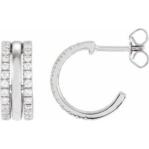 14K White Gold 1/2 CTW Natural Diamond Earrings