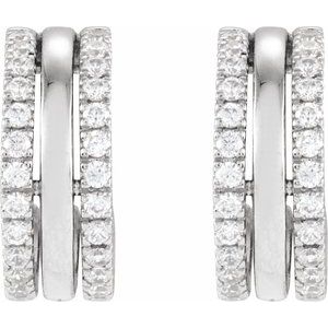 14K White Gold 1/2 CTW Natural Diamond Earrings – image 2