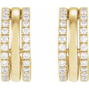 14K Yellow Gold 1/2 CTW Natural Diamond Earrings – image 2