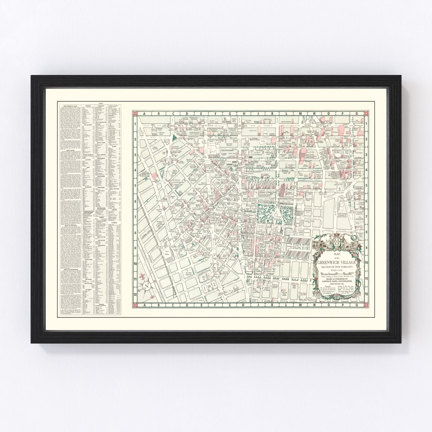 Vintage Greenwich Village New York City Map 1960