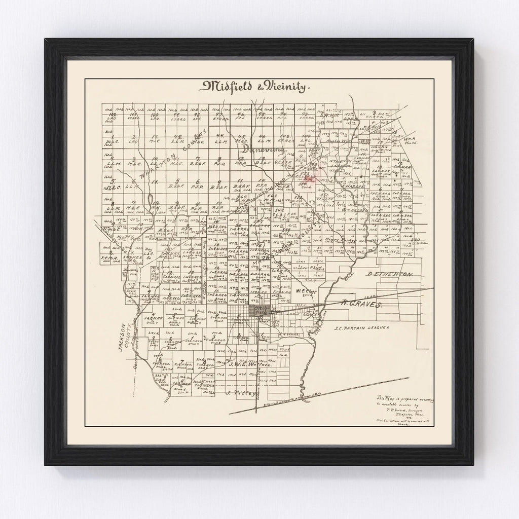 Vintage Map of Midfield, Texas 1912