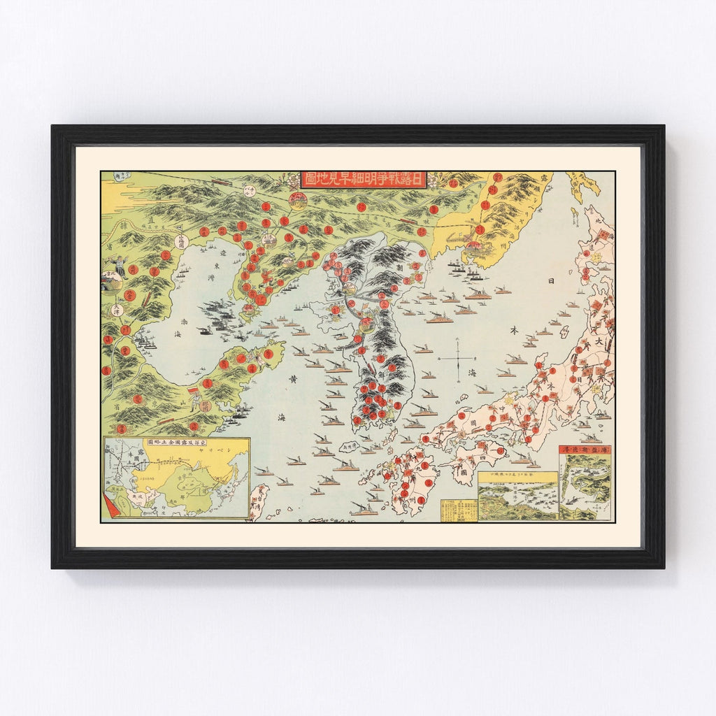 Vintage Map of Korea 1904