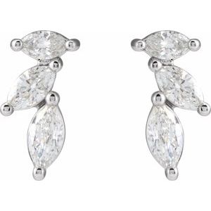 Sterling Silver 1/3 CTW Natural Diamond Nature-Inspired Earrings – image 2