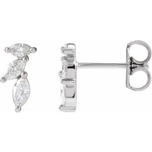 Platinum 1/3 CTW Natural Diamond Nature-Inspired Earrings