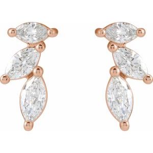 14K Rose Gold 1/3 CTW Natural Diamond Nature-Inspired Earrings – image 2
