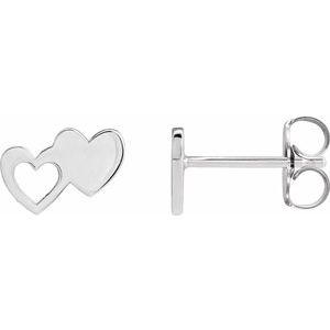 Double Heart Stud Earring