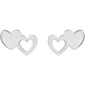 Double Heart Stud Earring