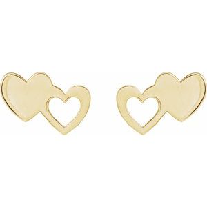 Double Heart Stud Earring