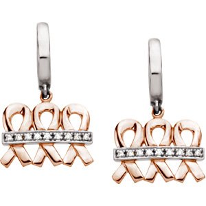 14K Rose/White Gold .09 CTW Natural Diamond Earrings – image 2