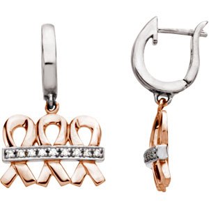 14K Rose/White Gold .09 CTW Natural Diamond Earrings