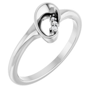 Sterling Silver .01 CTW Natural Diamond Ring