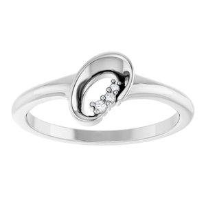 14K White Gold .01 CTW Natural Diamond Ring