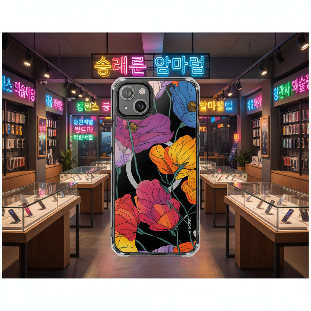 Blossom Pattern Magnetic Clear Case for iPhone Series