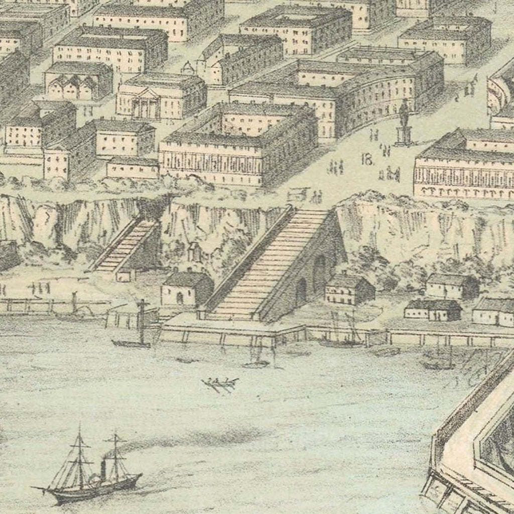 Vintage Map of Odesa, Ukraine 1854