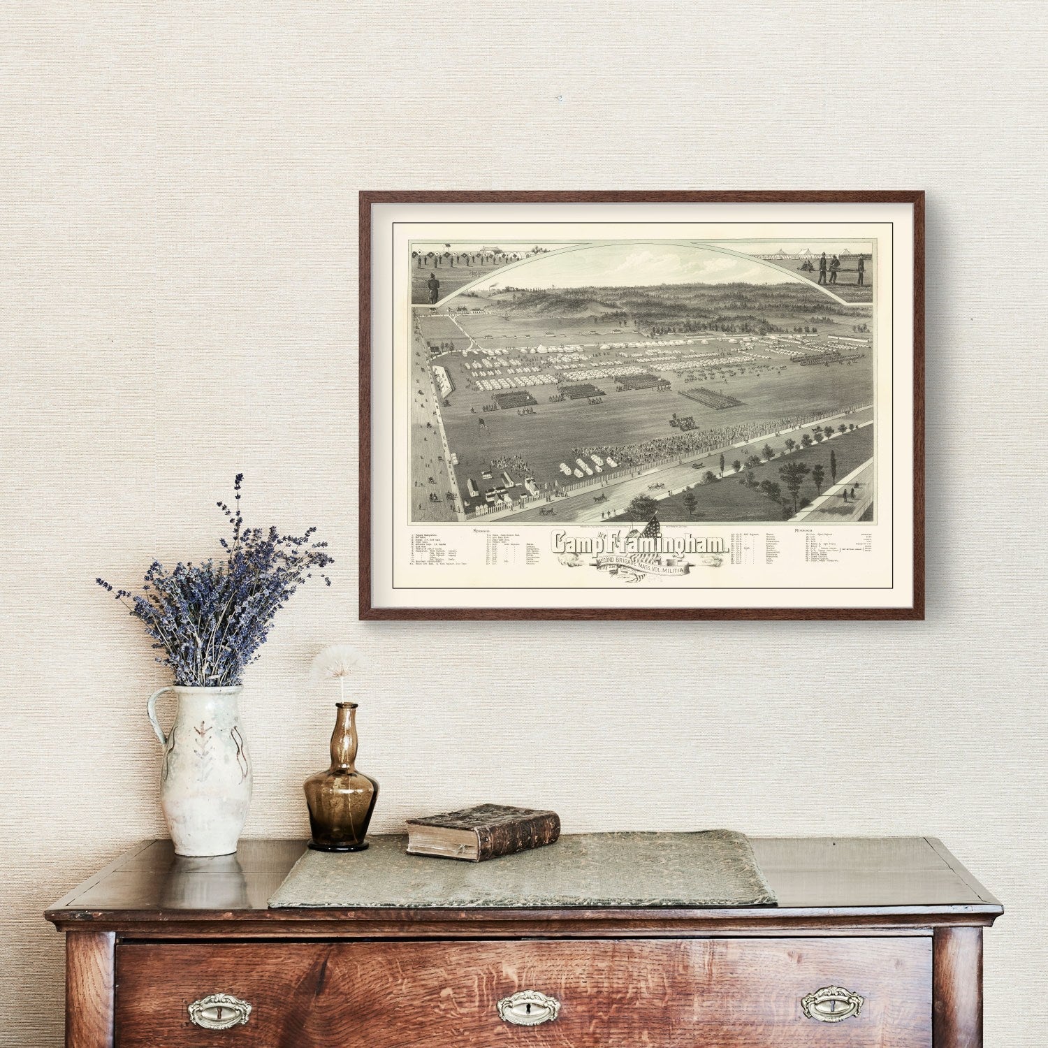 Vintage Camp Framingham, MA Map 1885