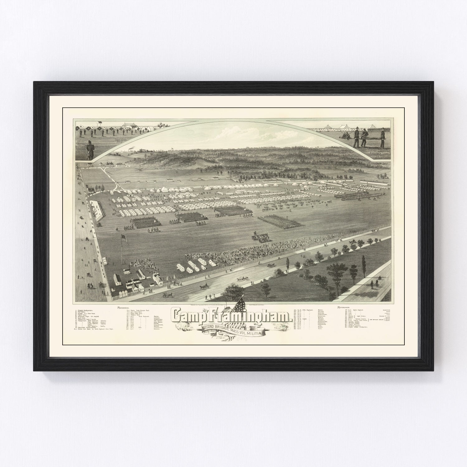 Vintage Camp Framingham, MA Map 1885