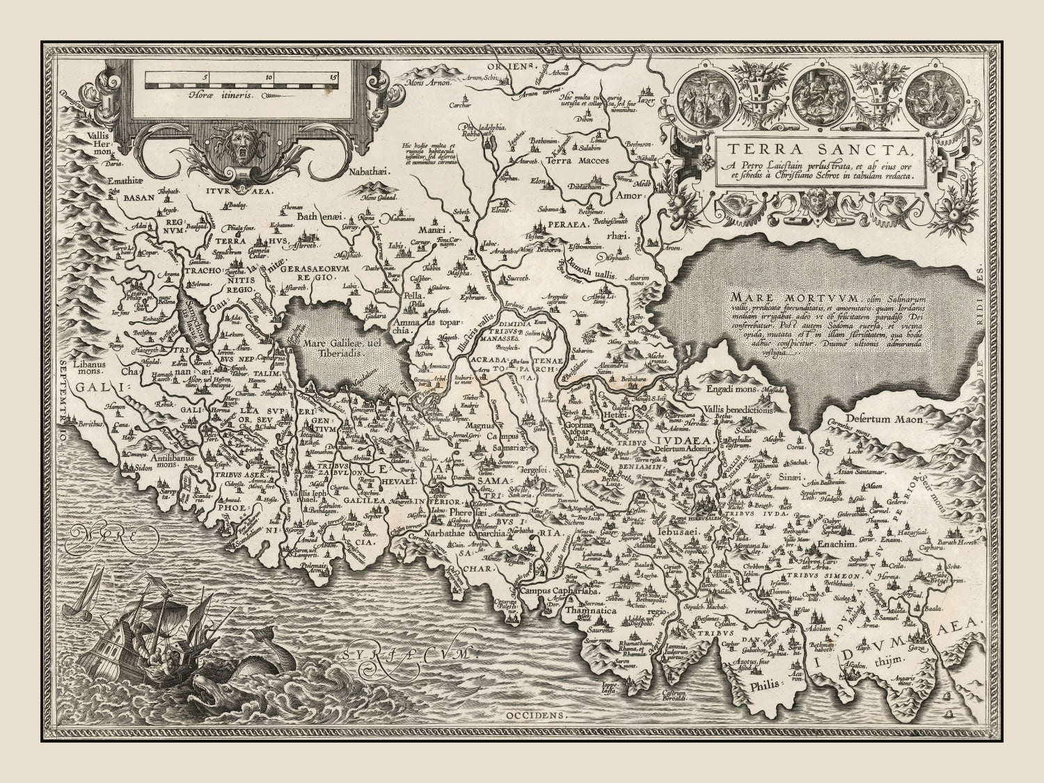 Vintage Israel / Palestine Map 1584